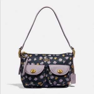 COACH VINTAGE ROSE PRINT NYLON CARGO SHOULDER BAG